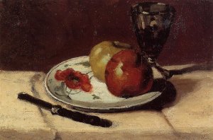 Still Life   Apples And A Glass