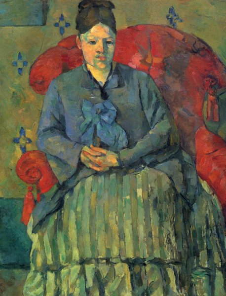 Portrait of Madame Cezanne in red chair